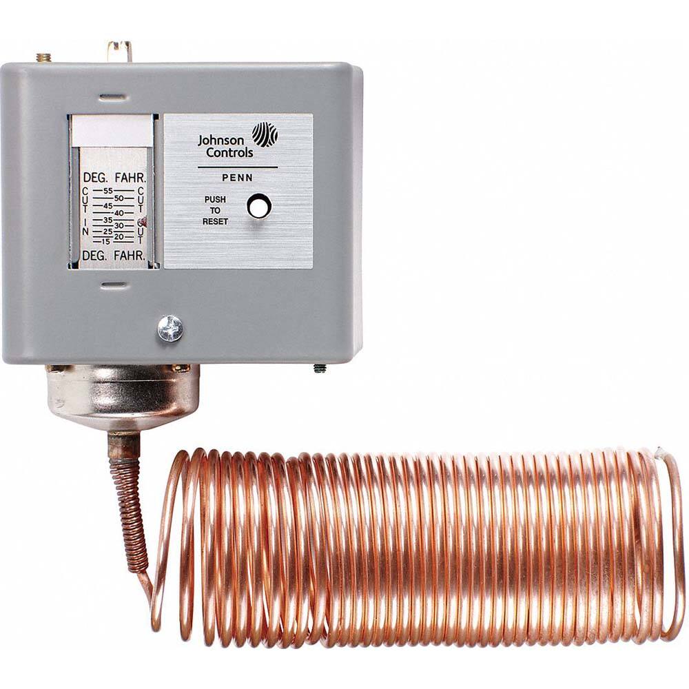 Johnson Controls - Refrigeration Temperature Controls; Capillary Length: 240 in ; Differential: 5?F - Exact Tooling