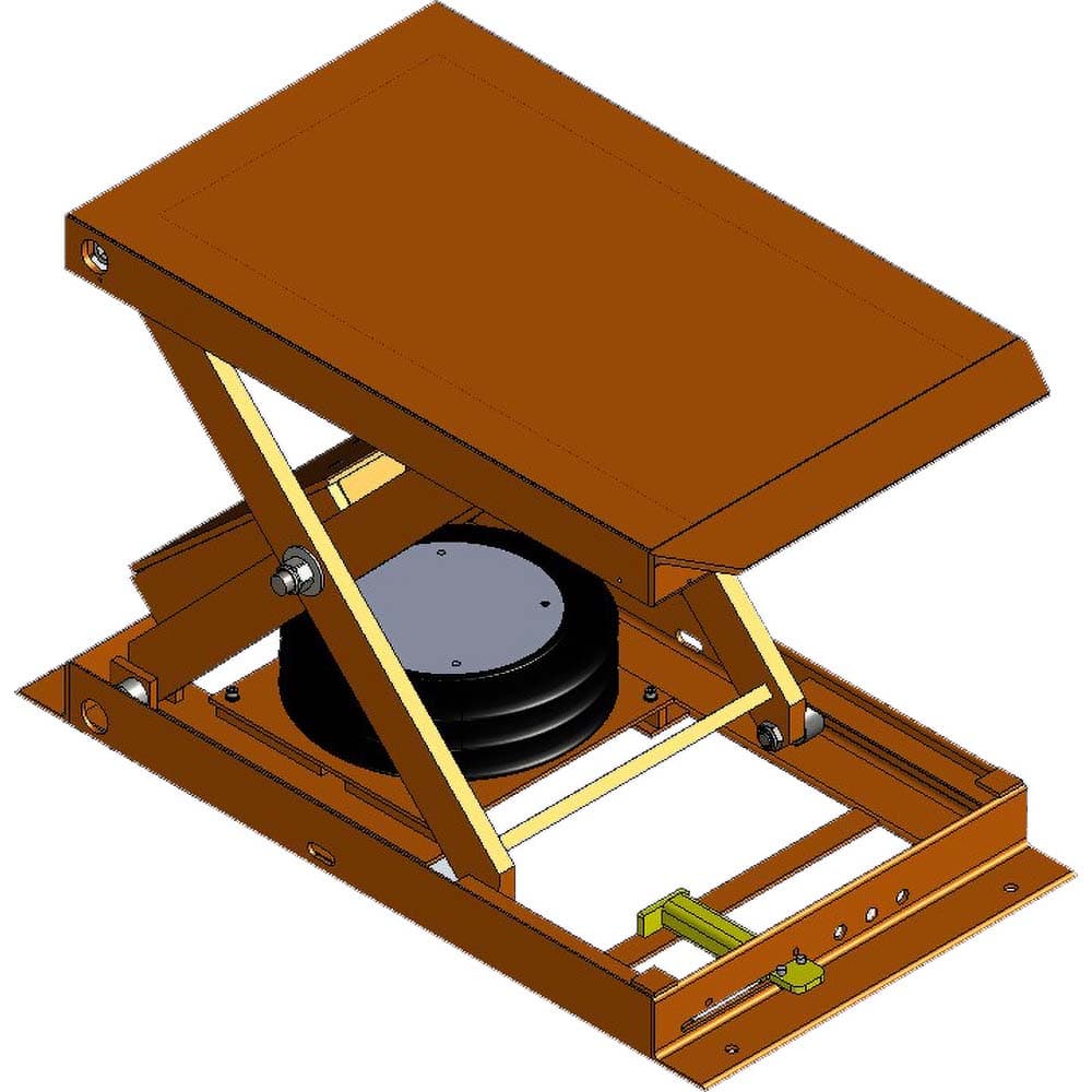 Hovair - Lifting Tables; Type: Cart Lift Table only ; Lift Style: Scissor ; Style: Pneumatic ; Load Capacity (Lb.): 2000.000 ; Minimum Height (Decimal Inch): 7.5000 ; Lift Height (Inch): 27.5 - Exact Tooling