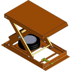 Hovair - Lifting Tables; Type: Cart Lift Table only ; Lift Style: Scissor ; Style: Pneumatic ; Load Capacity (Lb.): 2000.000 ; Minimum Height (Decimal Inch): 7.5000 ; Lift Height (Inch): 27.5 - Exact Tooling