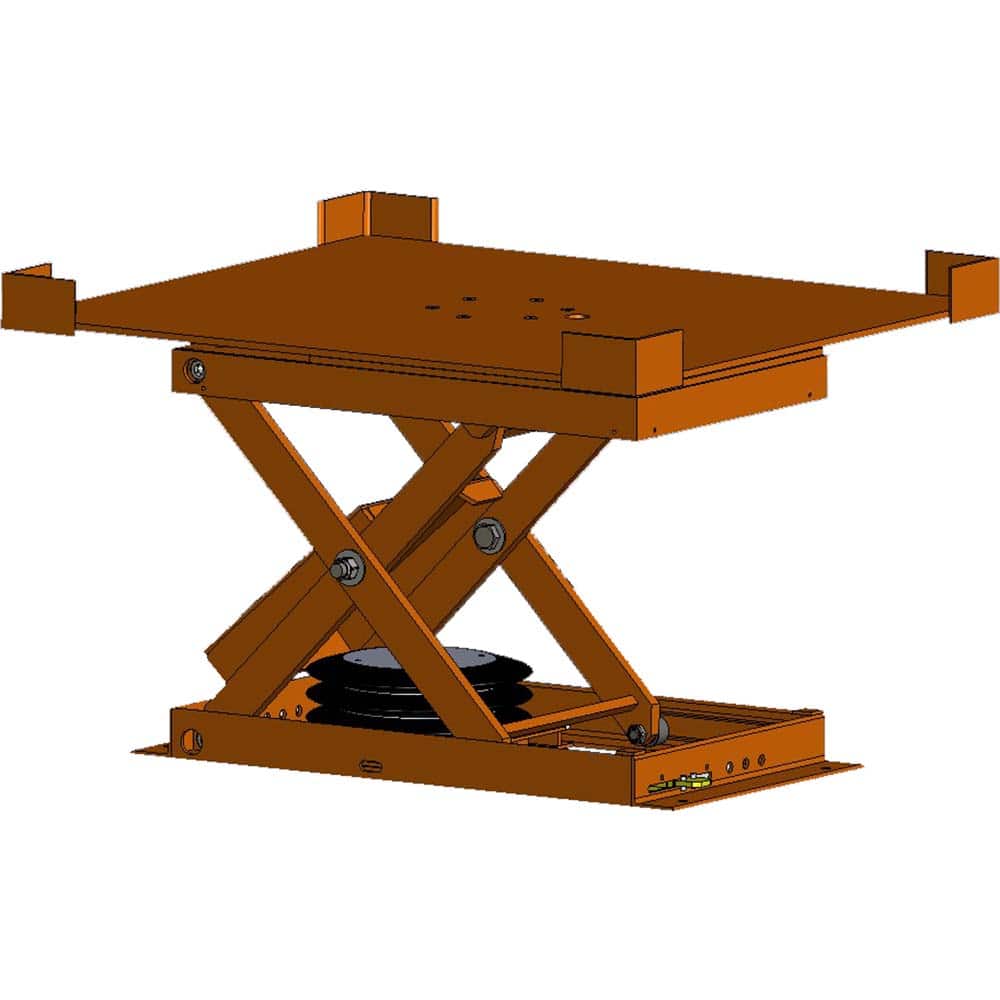 Hovair - Lifting Tables; Type: Lift & Rotate ; Lift Style: Scissor ; Style: Pneumatic ; Load Capacity (Lb.): 2000.000 ; Minimum Height (Decimal Inch): 8.0000 ; Lift Height (Inch): 32.5 - Exact Tooling