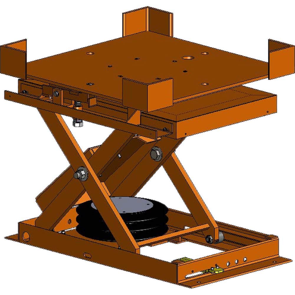 Hovair - Lifting Tables; Type: Lift & Rotate ; Lift Style: Scissor ; Style: Pneumatic ; Load Capacity (Lb.): 2000.000 ; Minimum Height (Decimal Inch): 10.5000 ; Lift Height (Inch): 32.00 - Exact Tooling