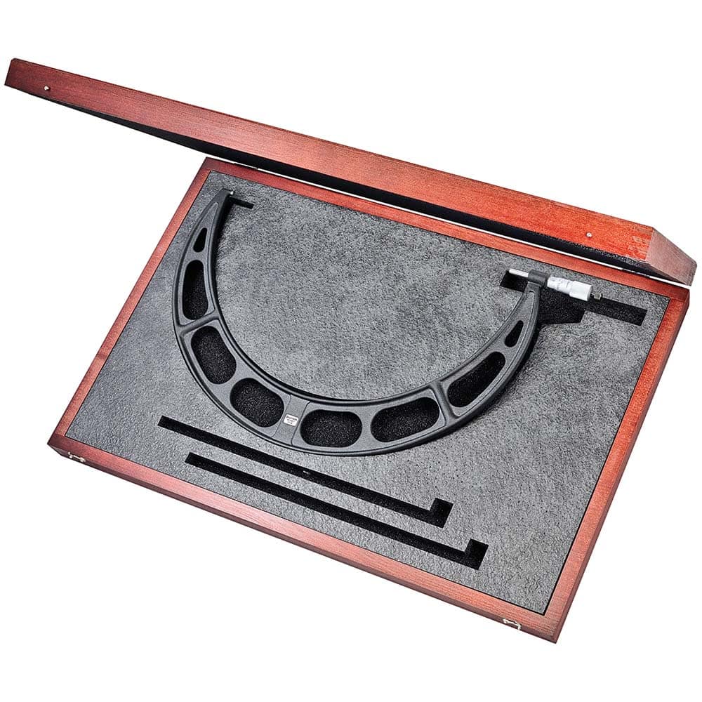 Starrett - Mechanical Outside Micrometers; Minimum Measurement (Inch): 17 ; Minimum Measurement (Decimal Inch): 17 ; Maximum Measurement (Decimal Inch): 18 ; Graduation (Decimal Inch): 0.001 ; Features: Starrett Satin Chrome Finish - No Glare - Exact Tooling