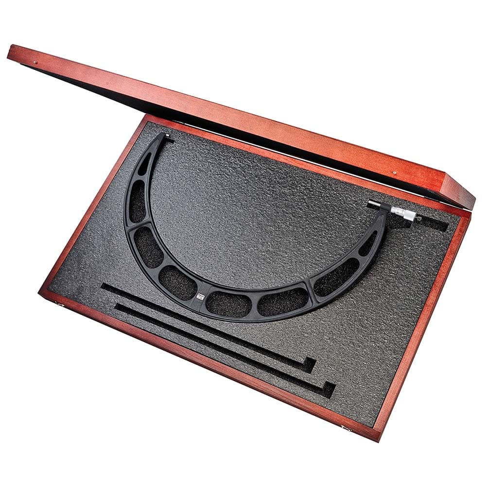 Starrett - Mechanical Outside Micrometers; Minimum Measurement (mm): 575.00 ; Maximum Measurement (mm): 600 ; Graduation (mm): 0.01 ; Features: Starrett Satin Chrome Finish - No Glare - Exact Tooling