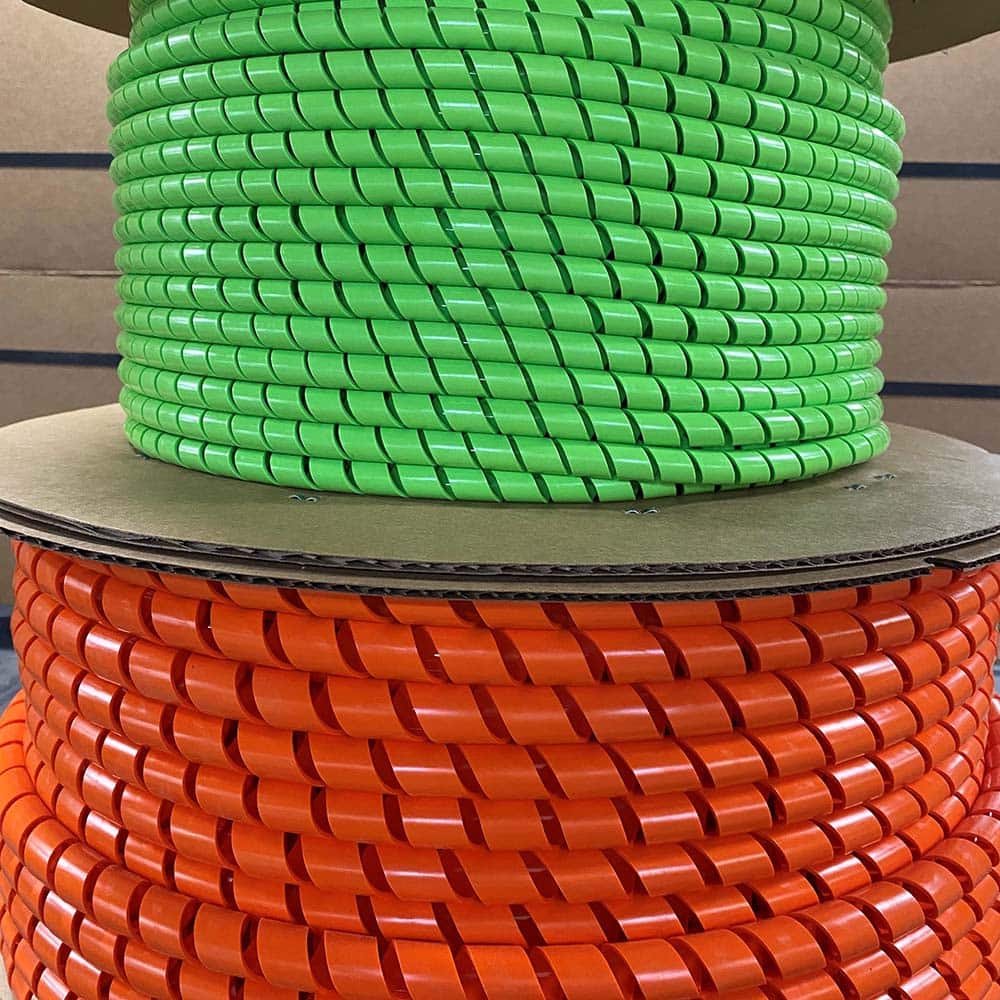 MM Newman - Cable Sleeves; Sleeve Type: Spiral Bundling; Expandable; Wire & Hose Harness; Automotive; Wrap-around; Spiral Wrap ; Inside Diameter (Decimal Inch): 0.84 ; Inside Diameter (Inch): 0.84 ; Color: Orange UV ; Resistance Features: Acid Resistant; - Exact Tooling