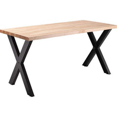 National Public Seating - Stationary Tables Type: Cafeteria Tables Material: Maple Wood; Steel - Exact Tooling