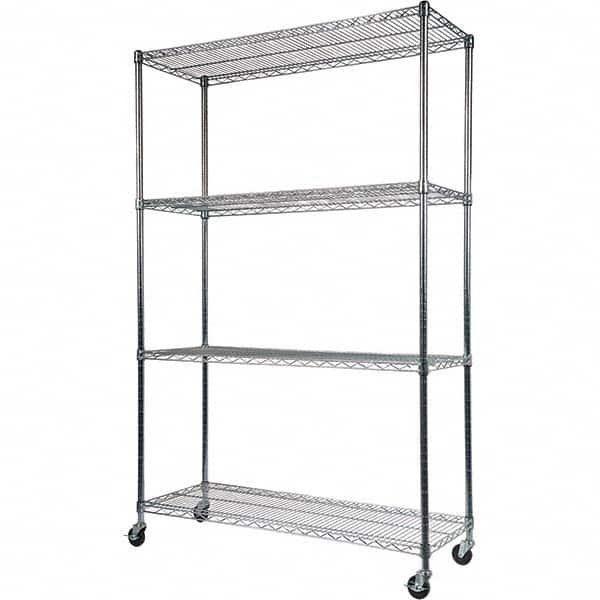 ALERA - 2,400 Lb Capacity 4 Shelf Wire Shelving - Starter Unit - Exact Tooling