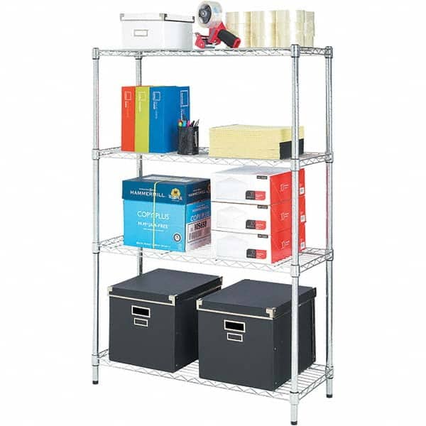 ALERA - 1,000 Lb Capacity 4 Shelf Wire Shelving - Starter Unit - Exact Tooling