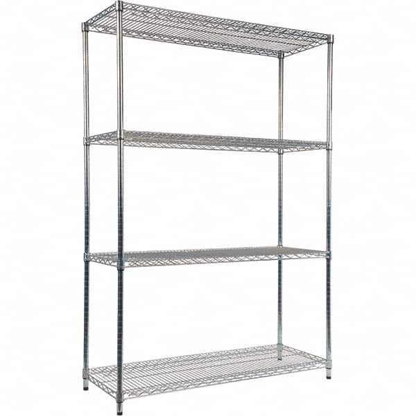 ALERA - 5,000 Lb Capacity 4 Shelf Wire Shelving - Starter Unit - Exact Tooling