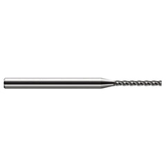 Miniature End Mills - Long Flute - 0.0930″ (3/32″) Cutter Diameter × 0.0150″ (1/64″) Radius × 0.7500″ (3/4″) Length of Cut Carbide Corner Radius End Mill, 4 Flutes - Exact Tooling