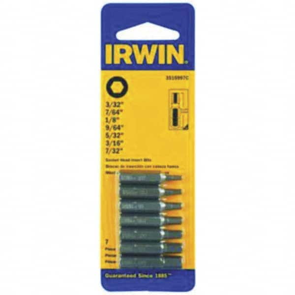 Irwin - 7/32" Square Size Insert Bit Set - Exact Tooling
