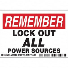 Brady - Safety & Facility Labels Message Type: Accident Prevention Header: REMEMBER - Exact Tooling