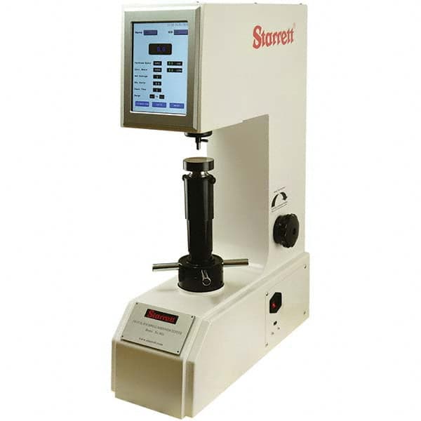 Starrett - Bench Top Hardness Testers Scale Type: Rockwell Minimum Hardness: 1 HRC - Exact Tooling