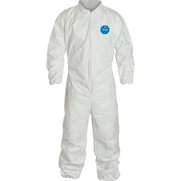 Dupont - Pack of (25), Size 4XL White Tyvek General Purpose Coveralls - Exact Tooling