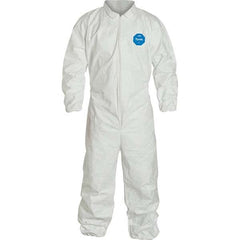 Dupont - Pack of (25), Size 4XL White Tyvek General Purpose Coveralls - Exact Tooling