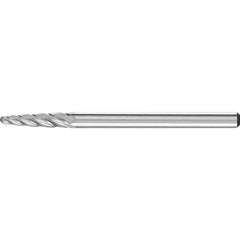 PFERD - SF-42, 1/8" Cut Diam, 1/8" Shank Diam, Carbide End Cut Aluma Cut Tree with Radius End Burr - Exact Tooling