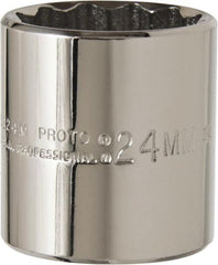 Proto - 3/8" Drive, Standard Hand Socket - 12 Points, 2-3/4" OAL, Chrome Finish - Exact Tooling