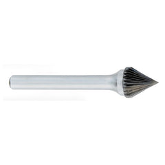‎SJ-1 -6mm × 60mm LOC × 6mm Shank × 50mm OAL 60 Degree Cone Carbide Medium Right Hand Spiral Burr - Exact Tooling