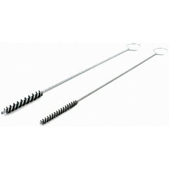 Brush Research Mfg. - 5/16" Diam Helical Nylon Tube Brush - Single Spiral, 0.005" Filament Diam, 2" Brush Length, 10" OAL, 0.14" Diam Galvanized Steel Shank - Exact Tooling