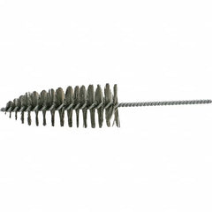Brush Research Mfg. - 2-1/2" Diam Helical Steel Tube Brush - Single Spiral, 0.012" Filament Diam, 6-1/2" Brush Length, 12" OAL, 0.292" Diam Galvanized Steel Shank - Exact Tooling
