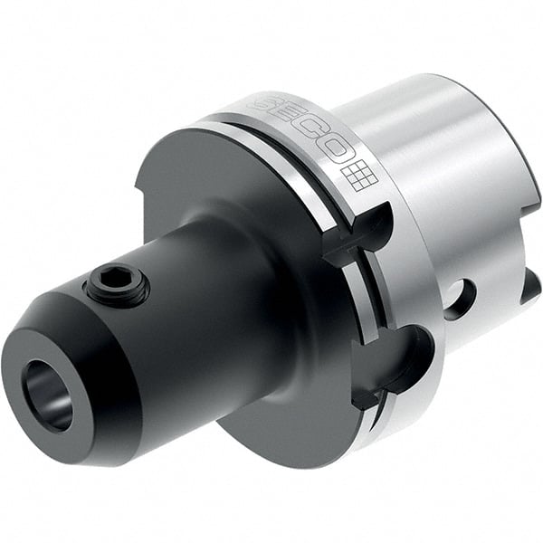Seco - HSK125 Dual Contact Taper Shank 1/2" Hole End Mill Holder/Adapter - 1.6142" Nose Diam, 3-1/2" Projection, Through-Spindle Coolant - Exact Tooling
