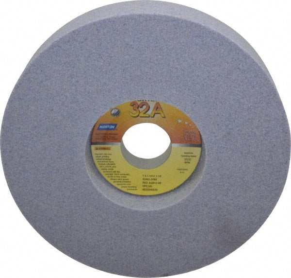 Norton - 7" Diam x 1-1/4" Hole x 1-1/4" Thick, J Hardness, 60 Grit Surface Grinding Wheel - Aluminum Oxide, Type 5, Medium Grade, 3,600 Max RPM, Vitrified Bond, One-Side Recess - Exact Tooling
