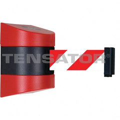 Tensator - 5-1/2" High x 3-1/4" Long x 3-1/4" Wide Magnetic Wall Mount Barrier - Metal, Red Powdercoat Finish, Red/Black, Use with Wall Mount - Exact Tooling