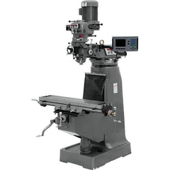 Jet - 49 x 9" 230V Step Pulley Control 3 Phase Knee Milling Machine - Exact Tooling