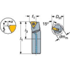 254LKF-16-16-R CoroThread® 254 Boring Bar - Exact Tooling