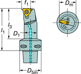 C3-R166.0KF-12050-11 Capto® and SL Turning Holder - Exact Tooling