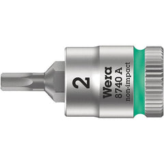 Wera - 1/4" Drive, 3/32" Hex Bit Socket - 3-3/4" OAL - Exact Tooling