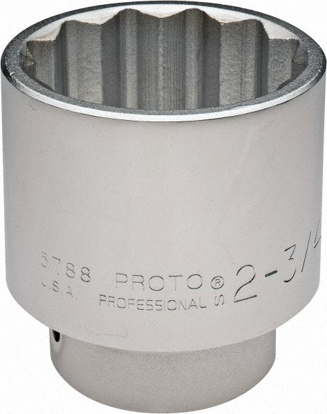 Proto - 2-3/4", 1" Drive, Standard Hand Socket - 12 Points, 4-7/16" OAL - Exact Tooling