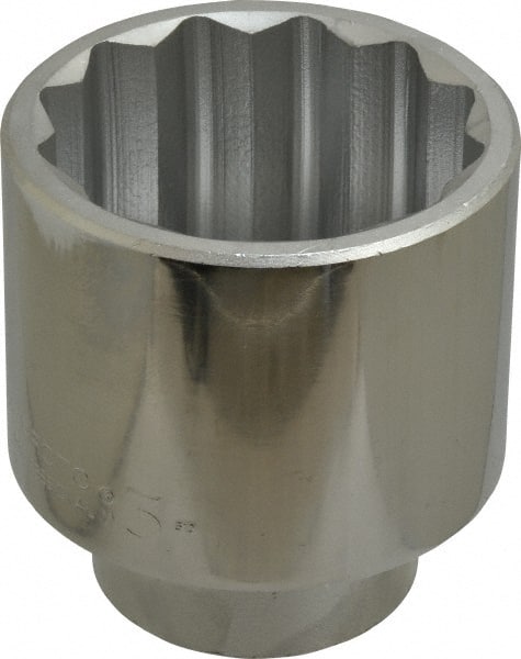 Proto - 3", 1" Drive, Standard Hand Socket - 12 Points, 4-11/16" OAL, Chrome Finish - Exact Tooling