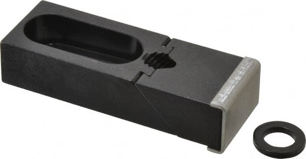 TE-CO - 3-7/8" OAL x 1-1/2" Overall Width, Standard Grip Nose, Steel Manual Edge Clamp - Black Oxide Coating, 7/8" High, 1/2" Socket Cap Screw Slot, 1-1/4" Travel - Exact Tooling