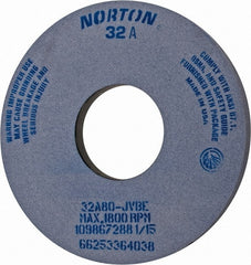 Norton - 14" Diam x 5" Hole x 1" Thick, J Hardness, 80 Grit Surface Grinding Wheel - Aluminum Oxide, Type 1, Medium Grade, 1,800 Max RPM, Vitrified Bond, No Recess - Exact Tooling