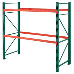 Steel King - 2 Shelf Starter Box Formed Closed Steel Shelving - 27,790 Lb Capacity, 96" Wide x 144" High x 36" Deep, Green/Orange - Exact Tooling