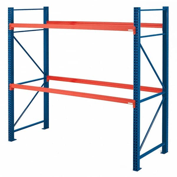 Steel King - 2 Shelf Starter Box Formed Closed Steel Shelving - 22,780 Lb Capacity, 108" Wide x 96" High x 42" Deep, Powder Coat Blue - Exact Tooling