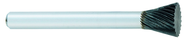 SN-6 -- 16mm x 19mm LOC x 6mm Shank x 50mm OAL Inverted Taper Carbide Medium Right Hand Spiral Burr - Exact Tooling