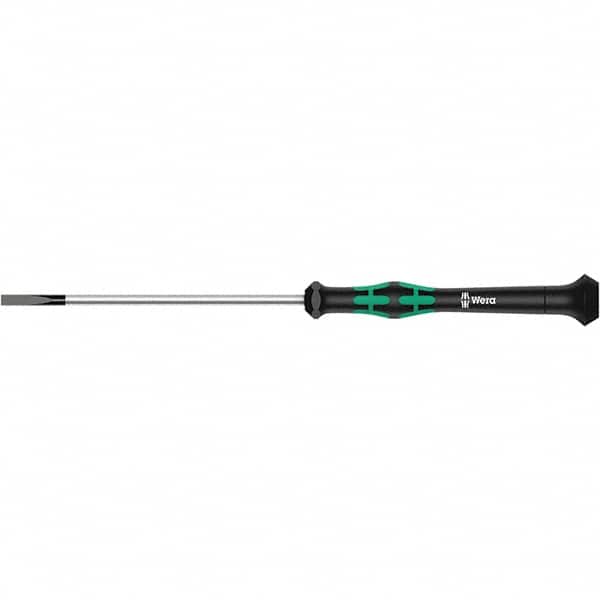 Wera - 2mm Blade Width, Slotted Screwdriver - 50mm Blade Length, Round Shank, Ergonomic Handle - Exact Tooling