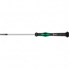 Wera - 2.5mm Blade Width, Electronic/Electrostatic Slotted Screwdriver - 40mm Blade Length, Round Shank, Ergonomic Handle - Exact Tooling