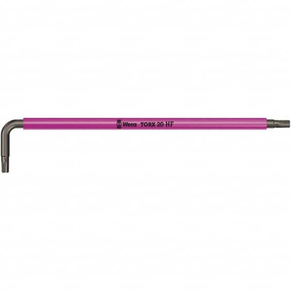 Wera - T25 Torx Key - L-Key Color Coded Cushion Grip Handle, Black Oxide Finish, 154mm OAL - Exact Tooling