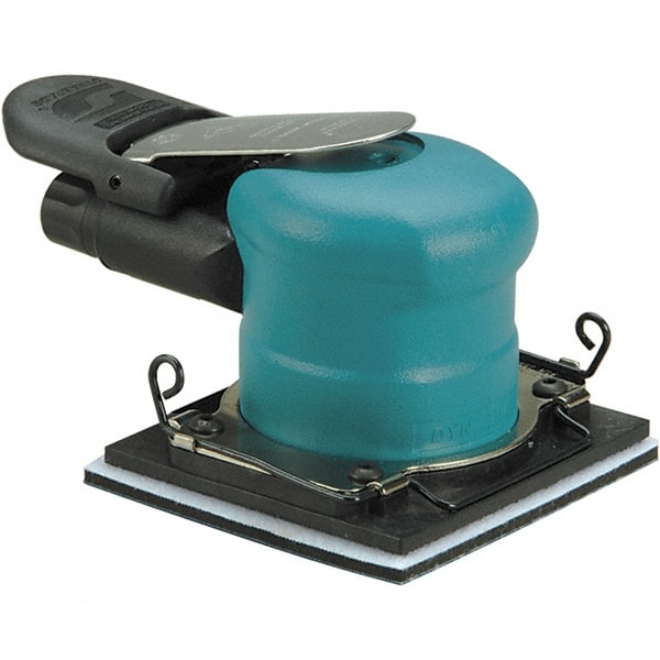 Dynabrade - 20,000 OPM, 9 CFM Air Consumption, Palm Air Orbital Sander - Rectangular Pad, 1/4 NPT Inlet - Exact Tooling