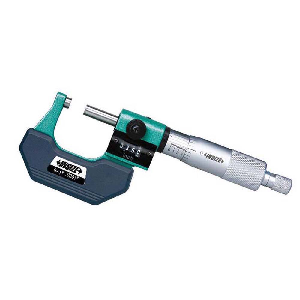 Insize USA LLC - Mechanical Outside Micrometers; Minimum Measurement (Inch): 2 ; Minimum Measurement (Decimal Inch): 2 ; Maximum Measurement (Decimal Inch): 3 ; Graduation (Decimal Inch): 0.0001 ; Features: Digital Counter ; Thimble Type: Ratchet Stop - Exact Tooling