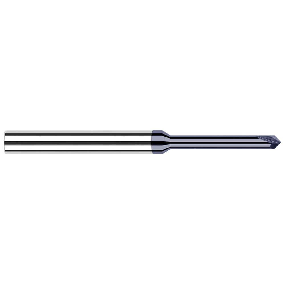 Harvey Tool - 0.02" Diam, 90°/90° 2-Flute Single End Solid Carbide Chamfer Mill - Exact Tooling