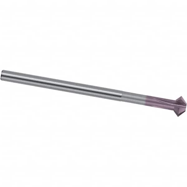 Magafor - 0.059" Cutter Head Diam, 0.018" Flat Width, Solid Carbide, Single Back Chamfer - Exact Tooling