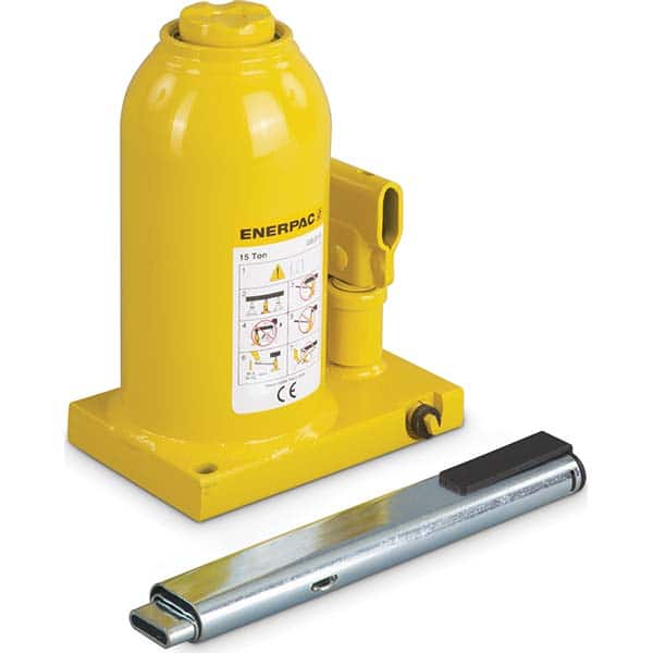 Enerpac - Manual Bottle, Screw, Ratchet & Hydraulic Jacks Type: Hydraulic Bottle Jack Load Capacity (Ton): 15 (Inch) - Exact Tooling