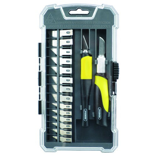 95618 18 Pieces Precision Hobby Knife Set - Exact Tooling