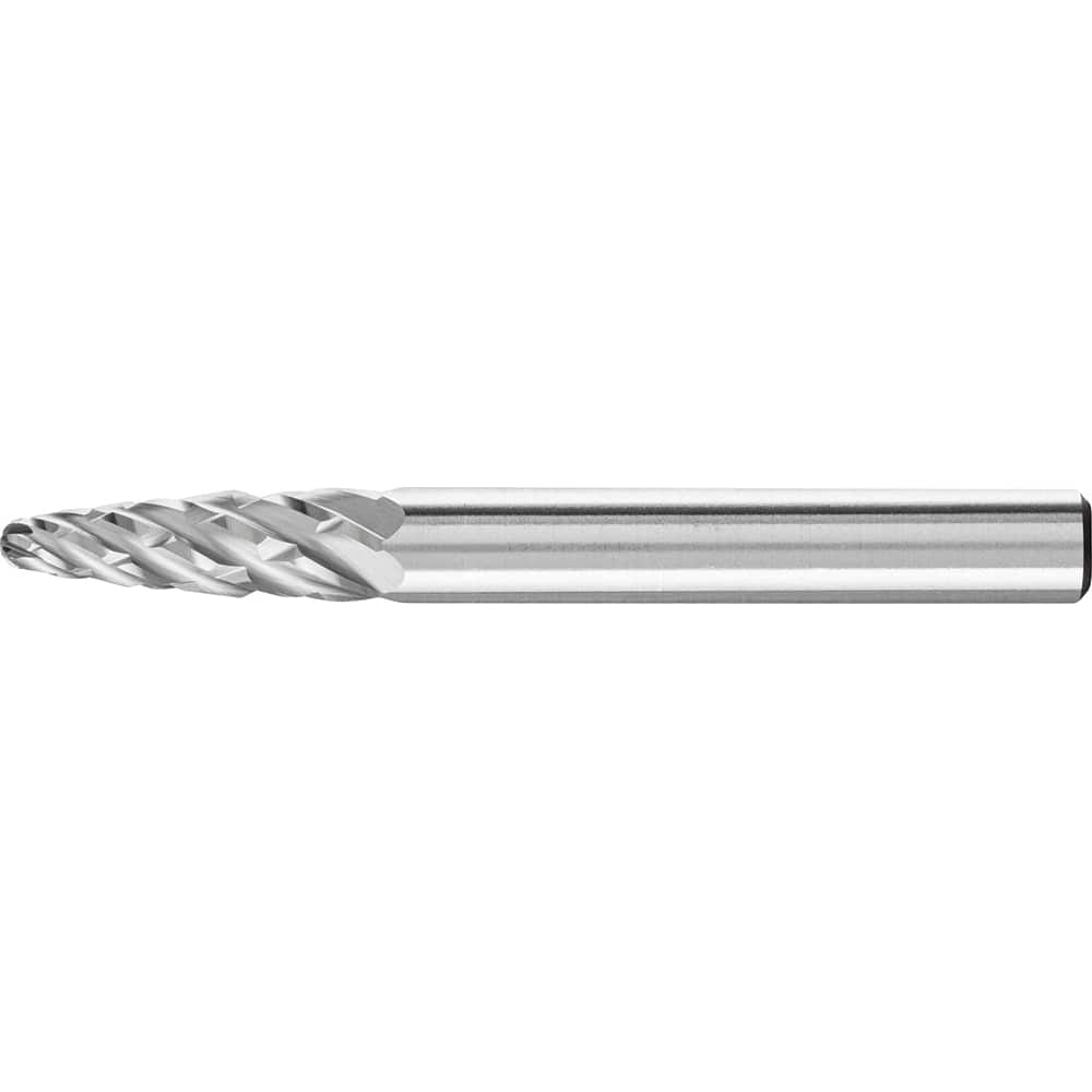 PFERD - SF-1, 1/4" Cut Diam, 1/4" Shank Diam, Carbide End Cut Tree with Radius End Burr - Exact Tooling