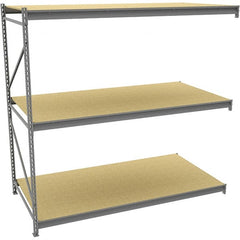 Tennsco - 3 Shelf Add-On Particle Board Open Steel Shelving - 72" Wide x 84" High x 48" Deep, Medium Gray - Exact Tooling