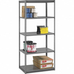 Tennsco - 5 Shelf Starter Open Steel Shelving - 42" Wide x 84" High x 36" Deep, Medium Gray - Exact Tooling