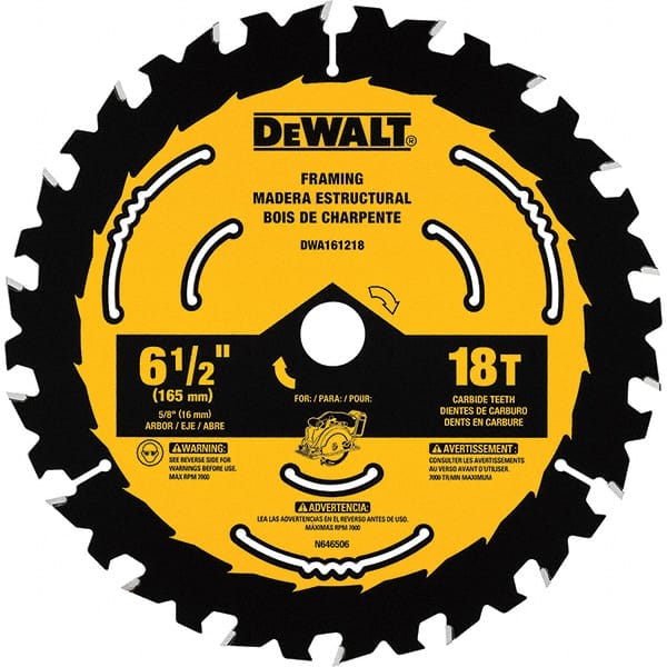 DeWALT - Wet & Dry-Cut Saw Blades   Blade Diameter (Inch): 6-1/2    Blade Material: Tungsten Carbide-Tipped - Exact Tooling